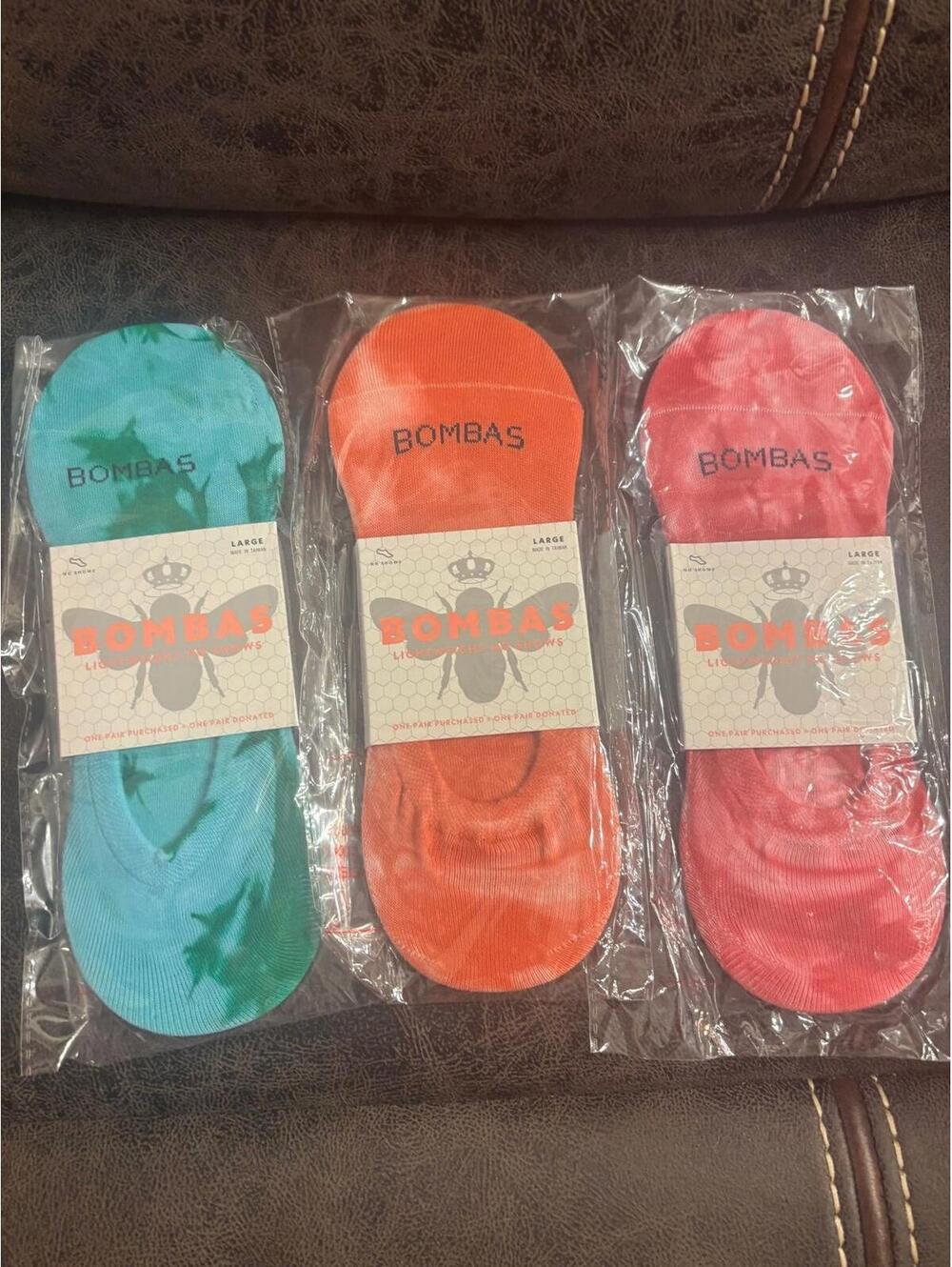 ✨ Bombas Lightweight No-Show Socks – 3 Pair - Large ✨ Brand New in Package